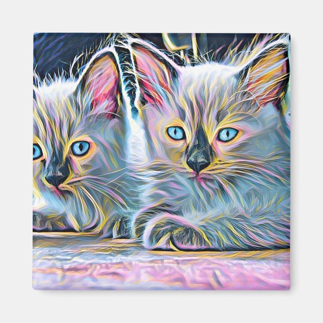 Aimant Deux chatons de poupée (Devant)