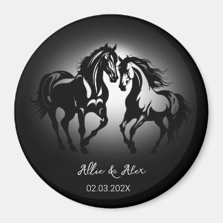 Aimant Deux chevaux amoureux couple amoureux de cheval no