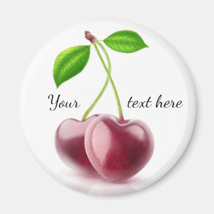 Aimant Deux coeurs de cerise