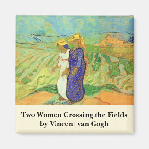 Aimant Deux femmes traversant les champs par Vincent van 