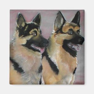 Aimant Deux majestueux bergers allemands K9