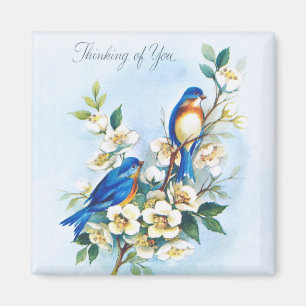 Aimant Deux oiseaux bleus