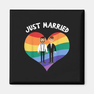 Aimant Deux Salles Juste Marié Gay Mariage Party Tee Lgbt