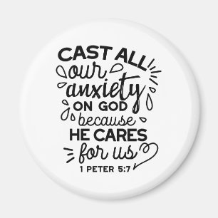 Aimant Déversez toute votre anxiété – 1 Pierre 5:7 Verset