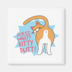 Aimant Devinez Quel Kitty Butt ! Amoureux des chats drôle