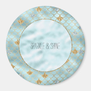 Aimant Devis de sirène de Parties scintillant bleu Girly 