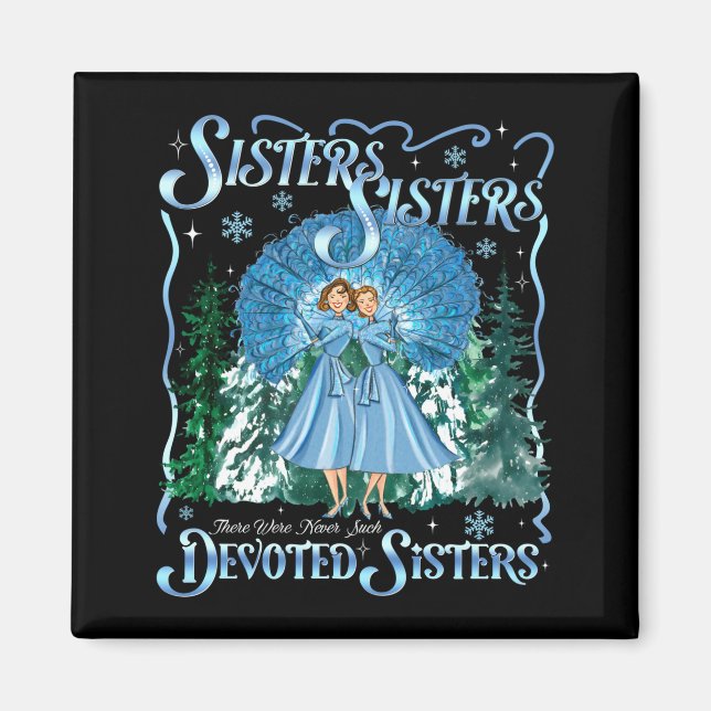Aimant Devoted Sisters Merry Christmas White Xmas Pajamas (Devant)