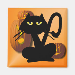 Aimant d'Halloween noir clair Kitty
