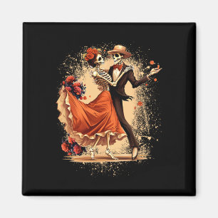 Aimant Dia De Los Muertos Skeletons Dansons Fête Mexicain