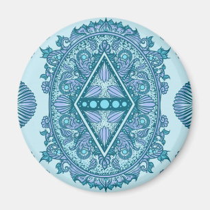 Aimant Diamant bleu Mandala