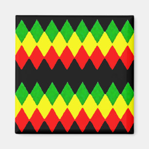 Aimant Diamants de rasta. Or rouge et vert. Jah Rastafari