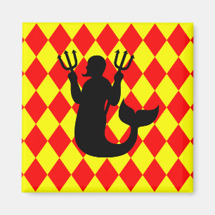 Aimant Diamants rouges et jaunes Merman