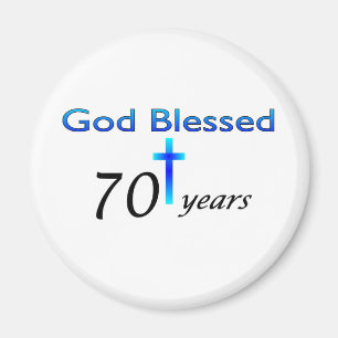 Aimant Dieu Béni 70 ans cadeau d'anniversaire