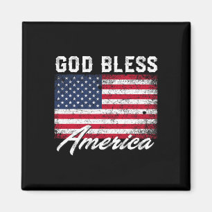 Aimant Dieu Béni Amérique Usa Drapeau 4 juillet Patriotiq