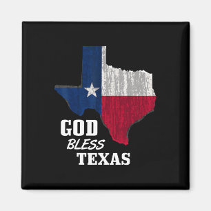 Aimant Dieu Béni Texas Drapeau Texas Fête de l'Indépendan