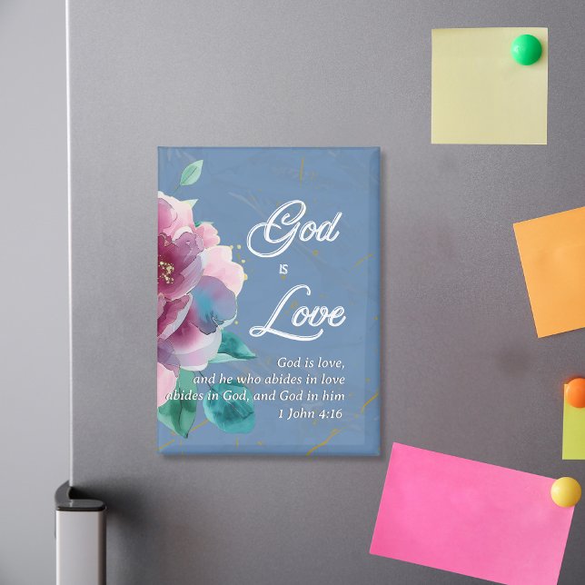 Aimant Dieu est Amour Bible Verse Floral Citation chrétie (Créateur téléchargé)