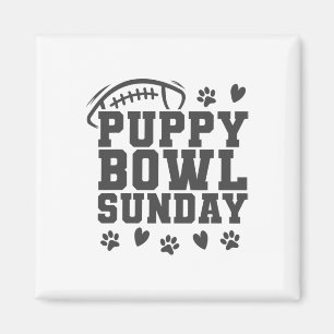 Aimant Dimanche Puppy Bowl Super Footll Game Party Chiens