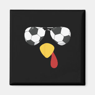 Aimant Dinde cool visage avec lunettes de soleil de footb