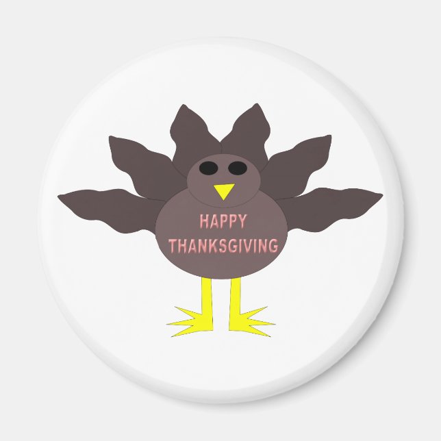 Aimant Dinde Déplumée de Thanksgiving (Devant)