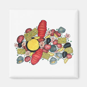 Aimant Dîner de fruits de mer au homard Clambake New Engl