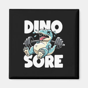 Aimant Dino de gym drôle de levage de poids de gym Dinosa