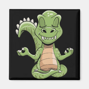 Aimant Dino Yoga Dinosaure Dragon Méditant T-rex Yogasau