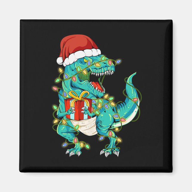 Aimant Dinosaur Père Noël pour garçons Filles Arbre de No (Devant)