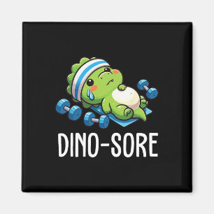 Aimant Dinosaure de gym drôle d'haltérophilie Gym Dino