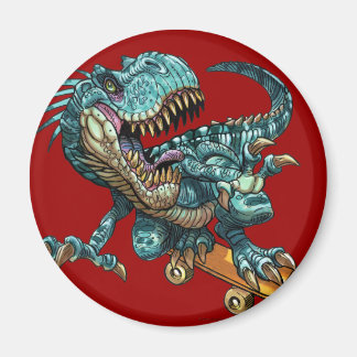 Aimant Dinosaure en Skateboard