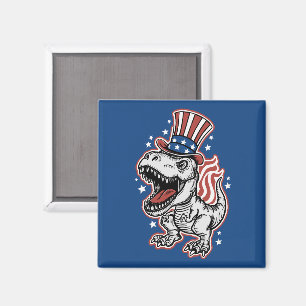 Aimant Dinosaure patriotique américain