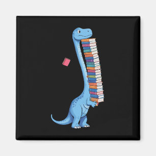 Aimant Dinosaure qui porte un livre en lisant Dino 