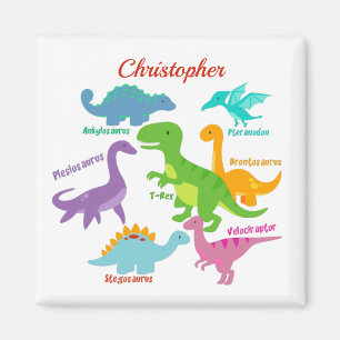 Aimant Dinosaures pour enfants mignons Noms personnalisé