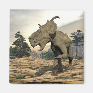 Aimant Dinosaurus de Pachyrhinosaurus rugissant - rendu 3