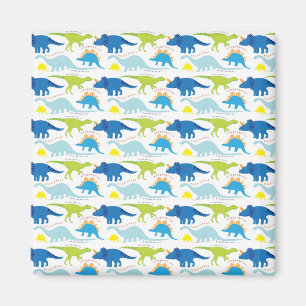 Aimant Dinosuar Designs Blue and Green Pattern Dino Toxit