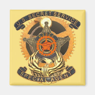 Aimant d'insigne de service secret de Steampunk de