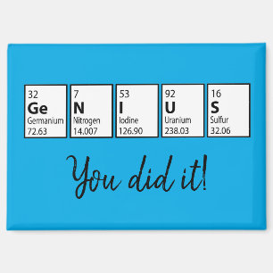 Aimant Diplôme Cadeau Génie Table périodique Geek scienti