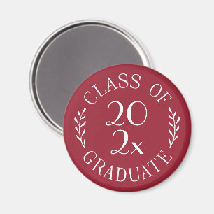 Aimant Diplômé de la promotion 2026 Typographie Chic Bord