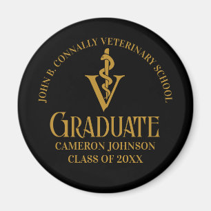 Aimant Diplôme de l'école vétérinaire Black Gold personna