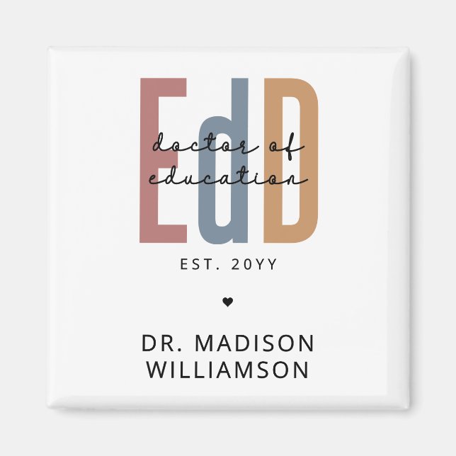 Aimant Diplôme D'Études De L'EdD Personnalisé (Devant)