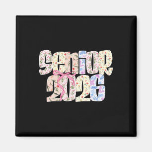 Aimant Diplômée 2026 Coquette Pastel Fleurie Diplôme