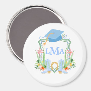 Aimant Diplômée de Cowgirl Sudiste Préparée Monogramme
