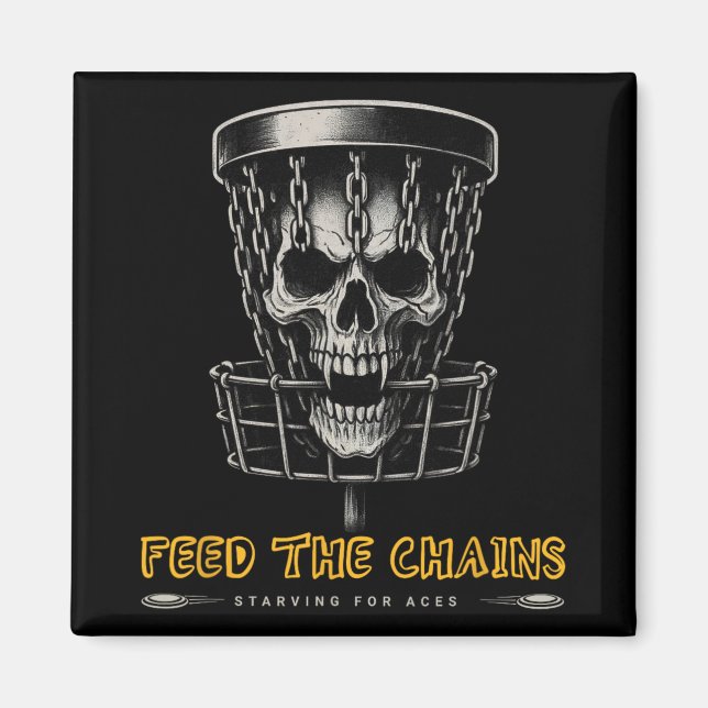 Aimant Disc Golf Player - Funny Feed The Chains  (Devant)