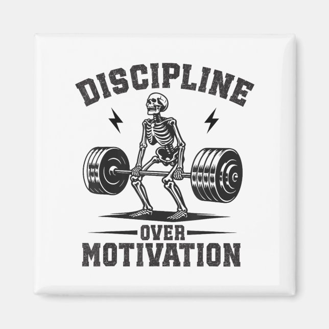 Aimant Discipline Over Motivation Gym Motivational Traini (Devant)