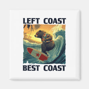 Aimant Discours Left Coast, Best Coast avec surf cool
