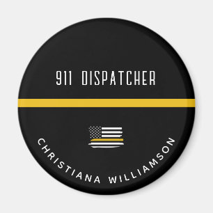 Aimant Dispatcher de ligne d'or mince personnalisée 911