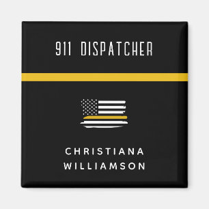 Aimant Dispatcher de ligne d'or mince personnalisée 911