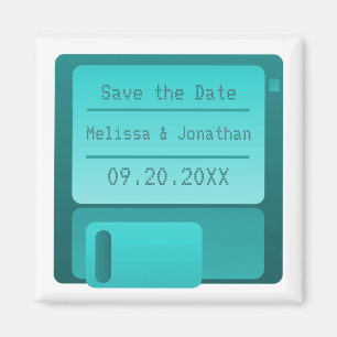 Aimant Disquette Enregistrer l'aimant de date, Turquoise