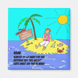 Aimant Distances sociales Femme Desert Island Anniversair