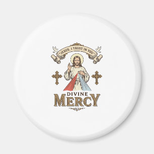 Aimant Divine Mercy Jésus Gravure Vintage T-shirt Religie
