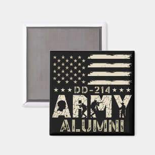Aimant DJ-214 Alumni Militaire US Vétérinaire du drapeau